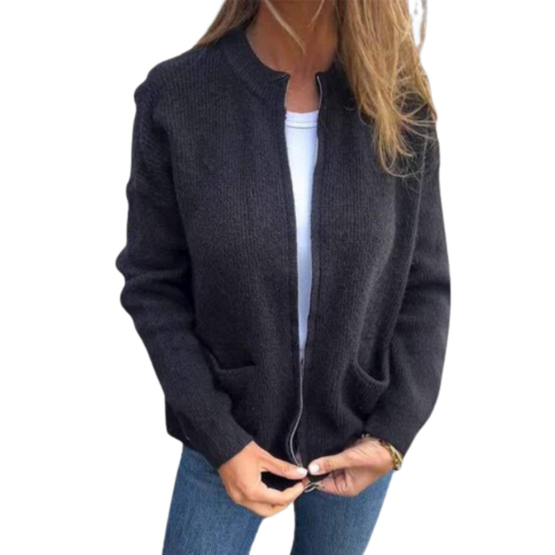 Bella™ | Warme Strickjacke mit Reißverschluss