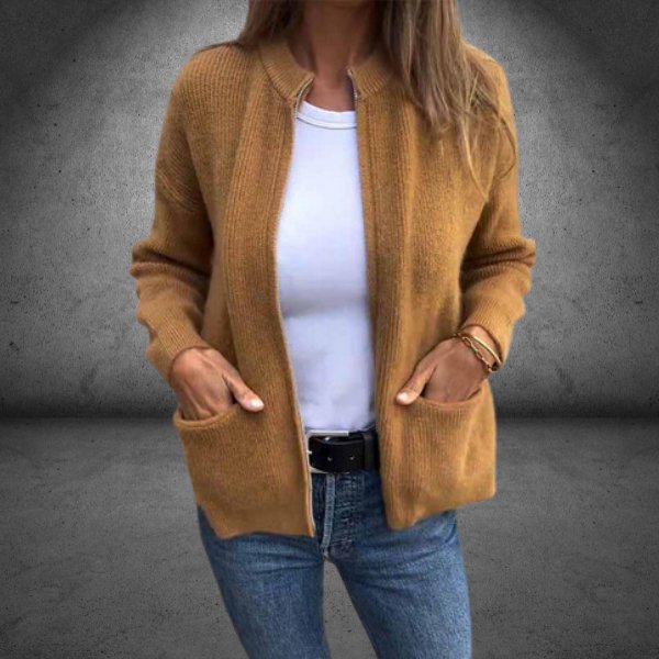 Bella™ – Warme Strickjacke mit Reißverschluss - Noble Zurich